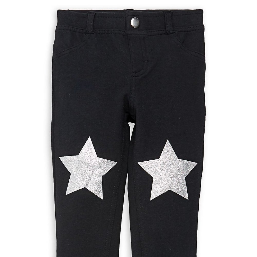 NEW BOB Size 2T Black, Metallic Stars Jeggings